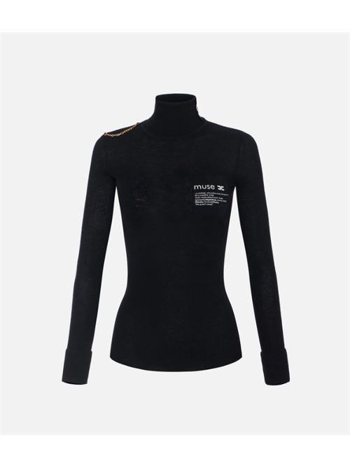 TURTLENECK WITH LETTERING DETAIL ELISABETTA FRANCHI | MK43B57E2110 Nero